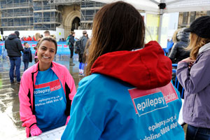 Fundraising volunteers at an event
