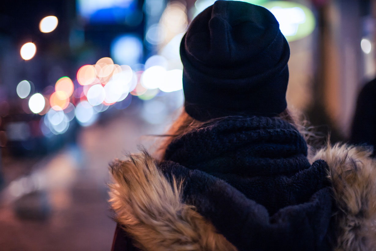 Woman walking in the street