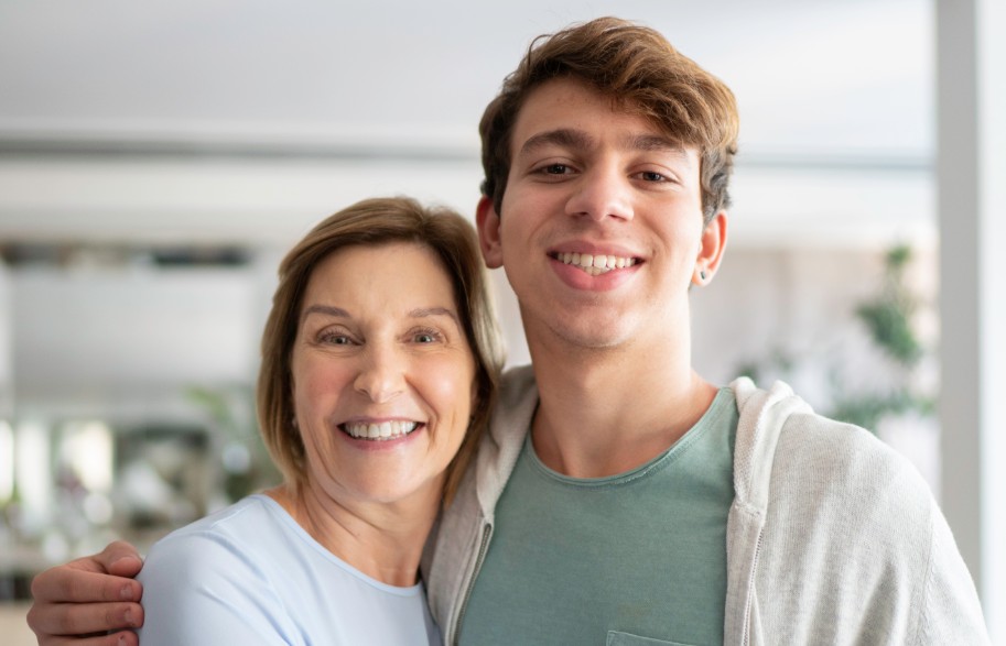 Man with his mum